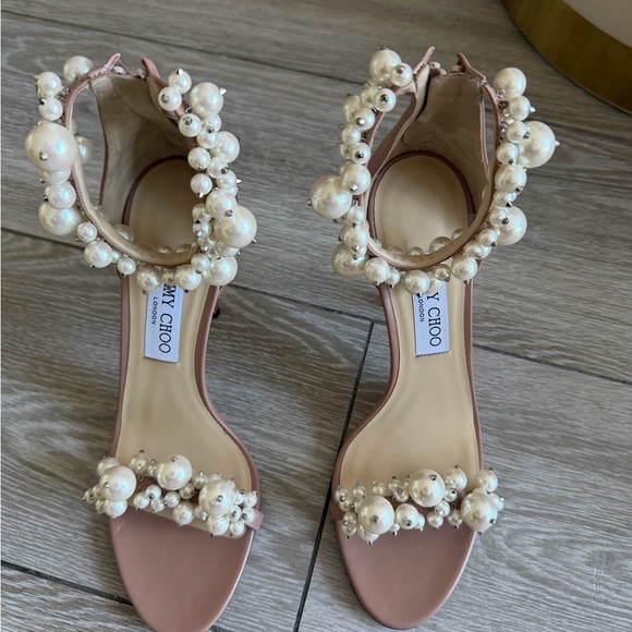 Jimmy Choo Shoes - Jimmy Choo Blush Pearl Pearl Embellished Heels